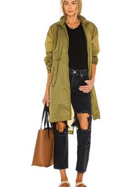 RAG & BONE Women's Adison Raincoat Size XL In Olive